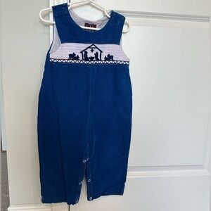 Lil Cactus Smocked Nativity Scene Overall Size 2T